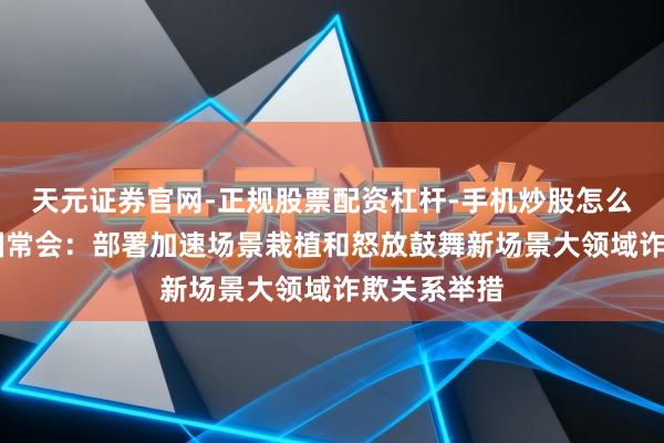 天元证券官网-正规股票配资杠杆-手机炒股怎么杠杆配资 国常会：部署加速场景栽植和怒放鼓舞新场景大领域诈欺关系举措