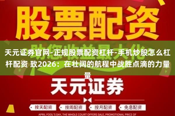 天元证券官网-正规股票配资杠杆-手机炒股怎么杠杆配资 致2026:在壮阔的航程中战胜点滴的力量