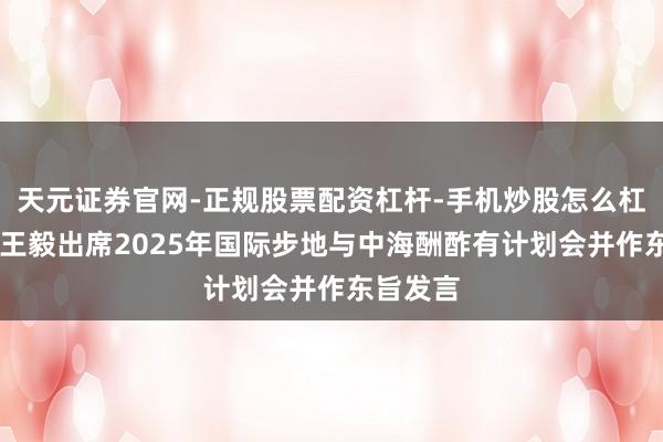 天元证券官网-正规股票配资杠杆-手机炒股怎么杠杆配资 王毅出席2025年国际步地与中海酬酢有计划会并作东旨发言