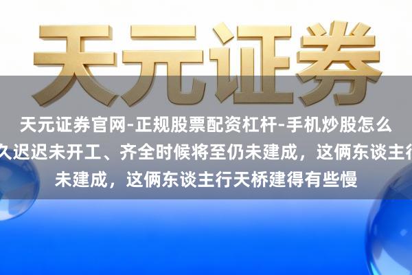 天元证券官网-正规股票配资杠杆-手机炒股怎么杠杆配资 磋议已久迟迟未开工、齐全时候将至仍未建成，这俩东谈主行天桥建得有些慢