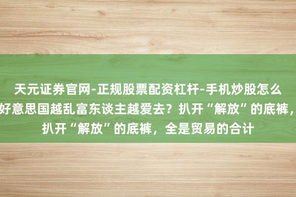 天元证券官网-正规股票配资杠杆-手机炒股怎么杠杆配资 为什么好意思国越乱富东谈主越爱去？扒开“解放”的底裤，全是贸易的合计